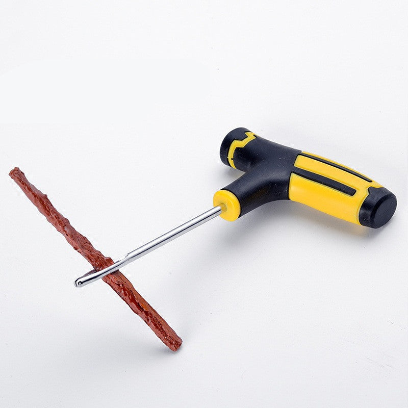 
                  
                    Tire repair tool set for puncture emergency.
                  
                