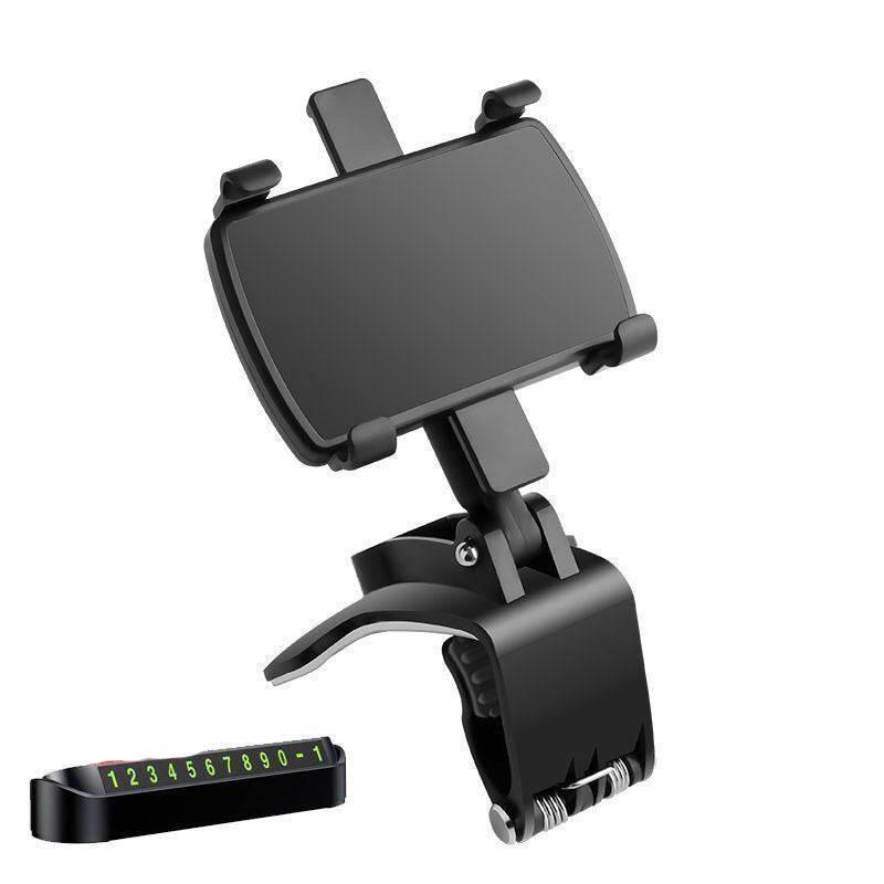 Universal car snap-in dashboard phone holder with magnetic number plate attachment.