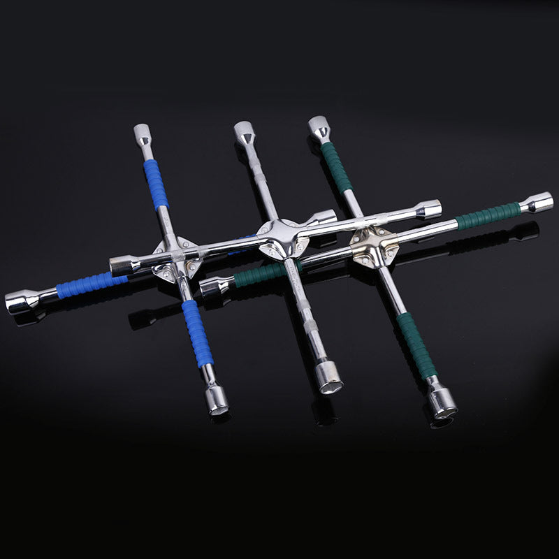 
                  
                    18-inch heat-treated steel cross wrench for automobile tire and screw applications.
                  
                