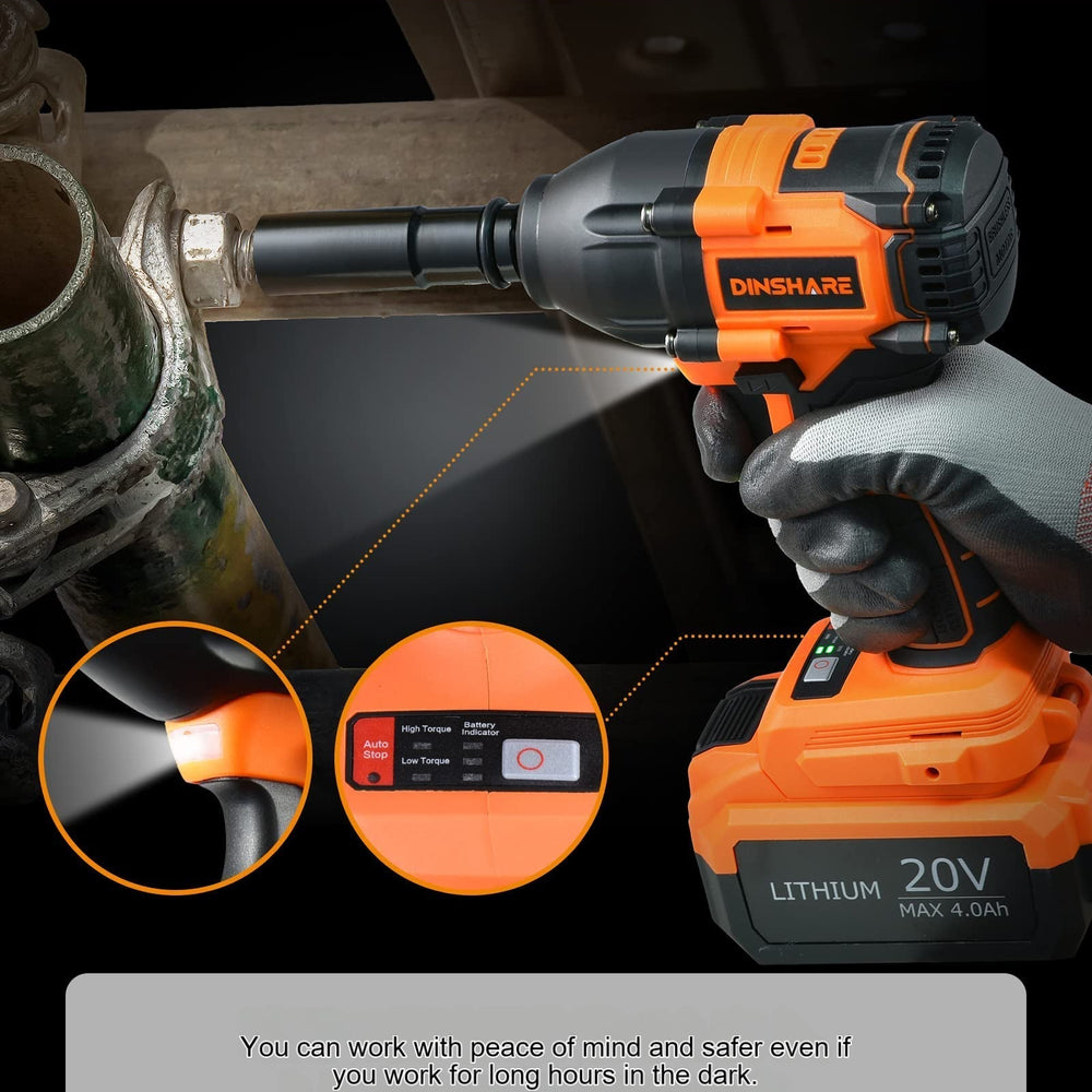 
                  
                    Dinshare 20V Impact Driver with LED light and 4.0Ah battery.
                  
                