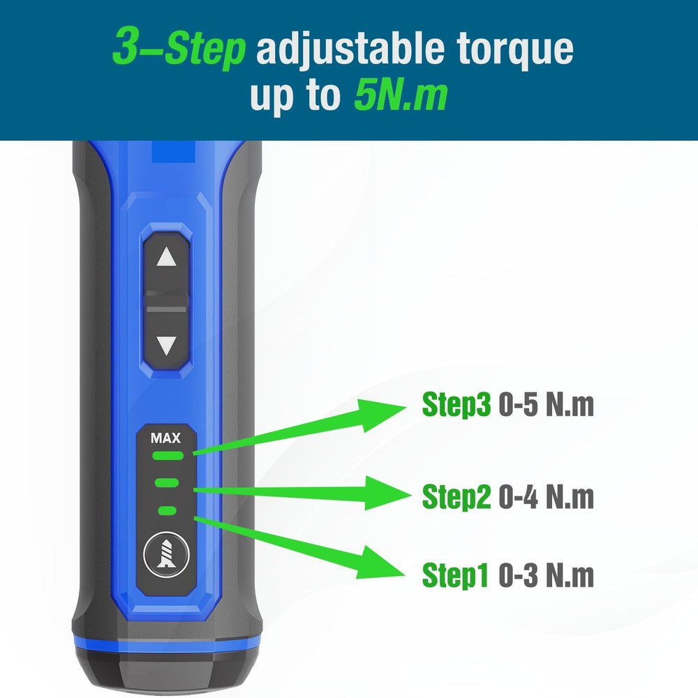 
                  
                    WerkTough 24pc Electric Screwdriver Set with 3-step adjustable torque up to 5Nm.
                  
                