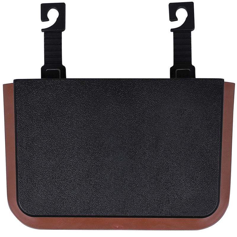 
                  
                    Foldable seatback hanging storage container in black, featured as a car trash can, made from ABS TPE material.
                  
                