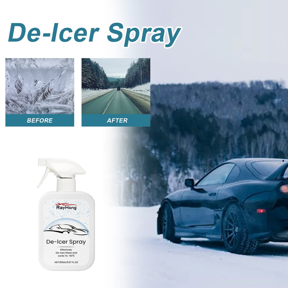 Windshield De-Icing Spray - 150ml bottle, effective for quickly removing ice from vehicle glass and wipers.