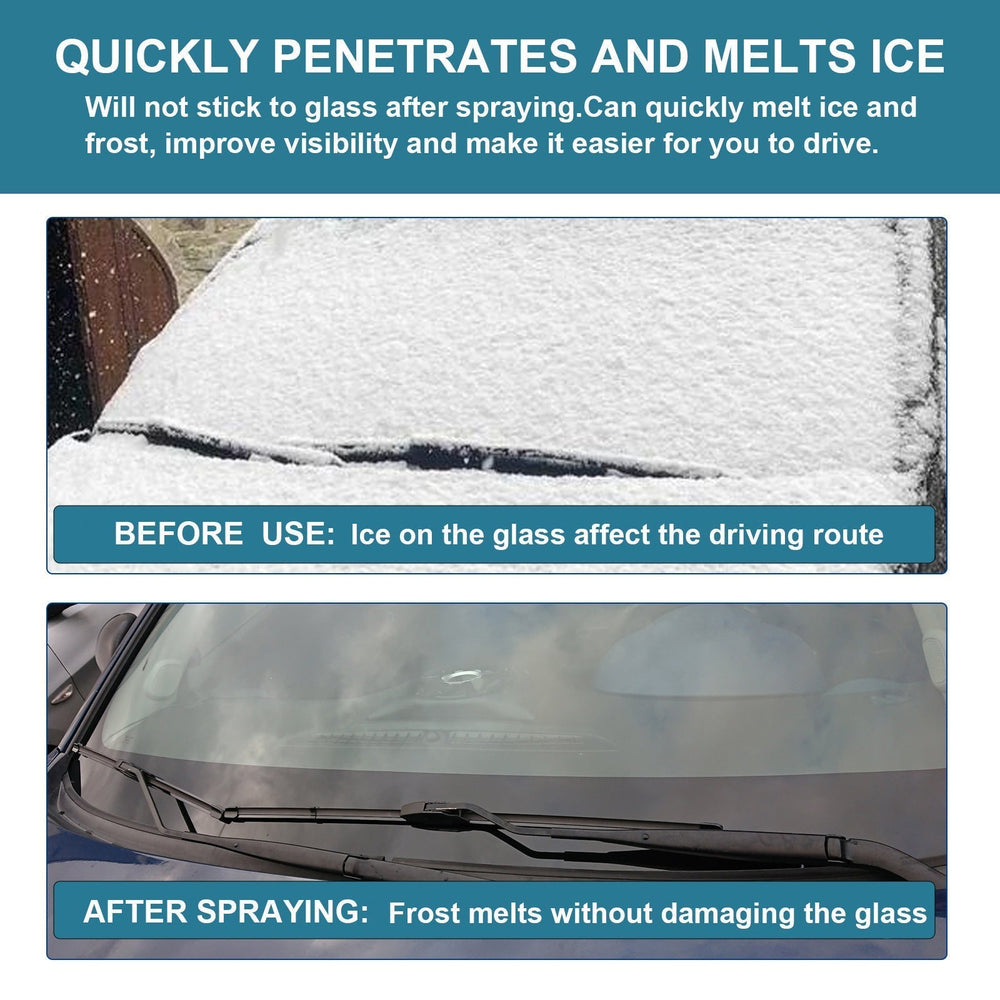 
                  
                    Windshield De-Icing Spray quickly melts ice and frost, improving visibility and driving safety.
                  
                