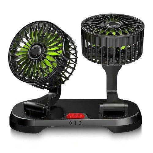 
                  
                    12V/24V dual head dashboard cooling fan with 360° rotation and adjustable tilt, featuring powerful and quiet airflow suitable for various vehicles.
                  
                