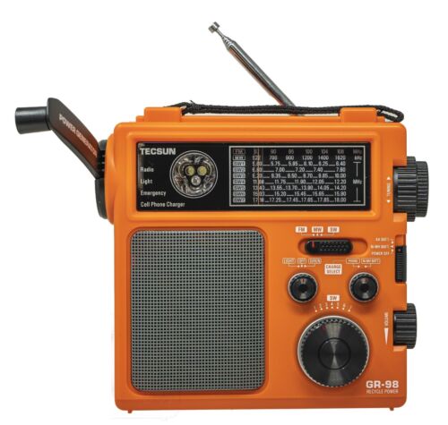 Tecsun GR-98 Emergency Radio with Hand Crank and Flashlight