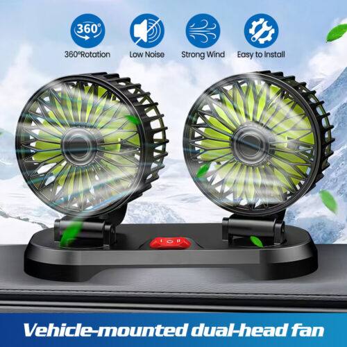 
                  
                    12V/24V dual head dashboard cooling fan with 360° rotation, low noise, and strong wind features, easy to install for vehicle use.
                  
                